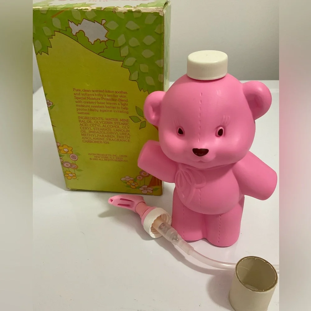 🎉🎉HP🎉1981 Avon PINK TEDDY BEAR Baby Lotion Dispenser with Pump 10 oz (empty) - Picture 4 of 4